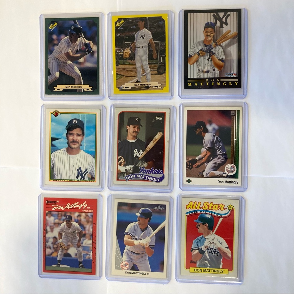 Lot of 9 Vintage 80s-90s Don Mattingly Baseball Cards Yankees - Picture 2 of 16